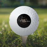 Gold Monogram Script Name Elegant Golfball<br><div class="desc">Sie können den Namen,  das Monogramm personalisieren und den Schriftart und die Farben anpassen,  um Ihr eigenes einzigartiges Design zu erstellen. Entwickelt von Thisisnotme©</div>