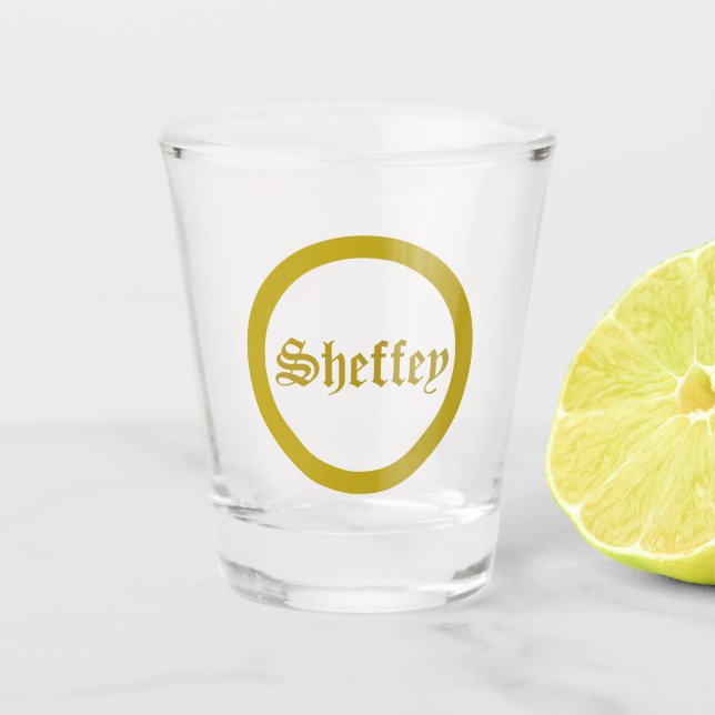 Gold Monogram Shot Glass Schnapsglas (Vorderseite)