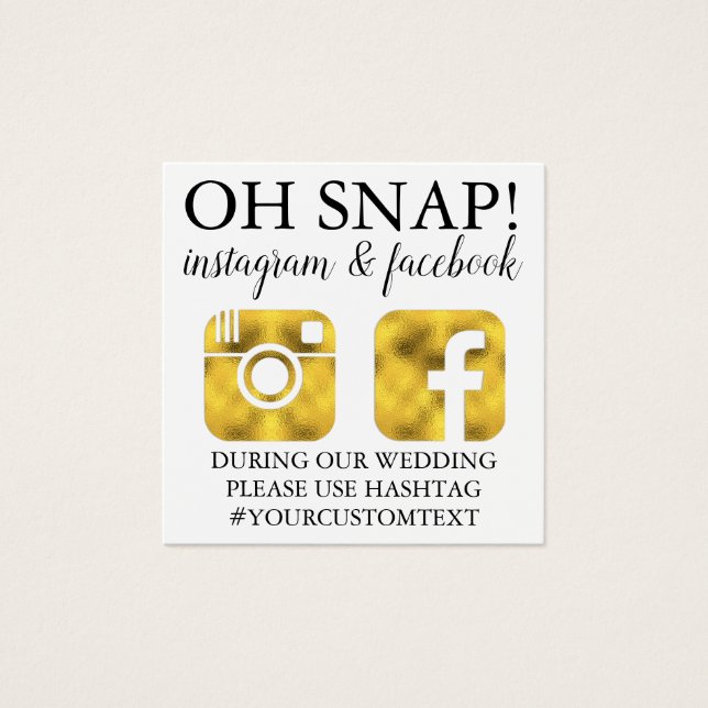 Gold Monogram Social Media Cards (Vorderseite)