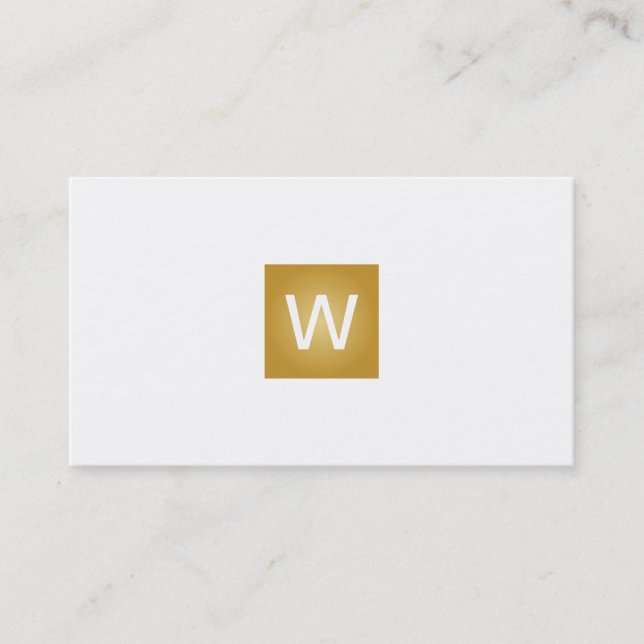 Gold Monogram Square Visitenkarte (Vorderseite)