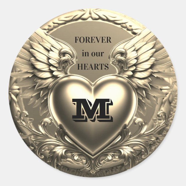 Gold Monogram Template  Runder Aufkleber (Vorderseite)