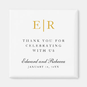 Gold Monogram Vielen Dank Elegant Wedding Gevor Magnet