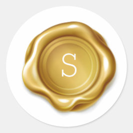 Gold Monogram Wax Melt Siegel Metallic Look Sticke Runder Aufkleber