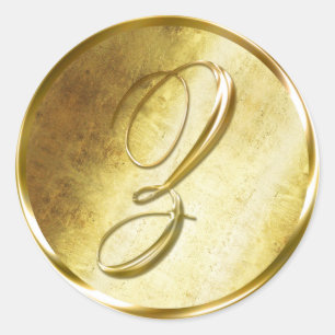 Gold Monogram Z Umschlag Aufkleber Stickers