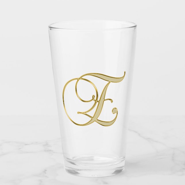 Gold Monogramm E Glas (Vorderseite)