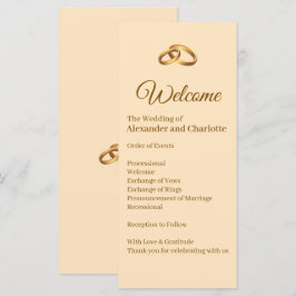 Gold Monogramm Hochzeitszeremonie-Programm