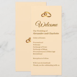 Gold Monogramm Hochzeitszeremonie-Programm