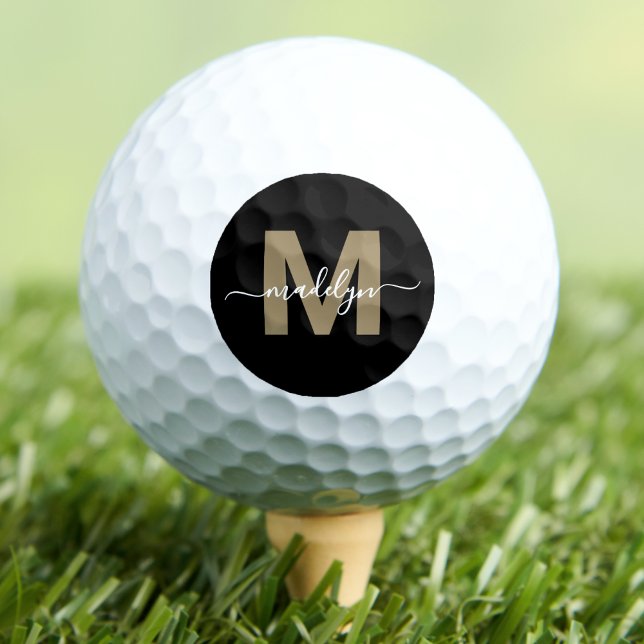 Gold Monogramm Initiale Name Personalisiert Golfball (Gold Monogram Initial Name Personalized Golf Balls)