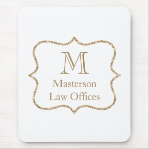 Gold Monogramm Initiale Name Weißgold Trend  Mousepad