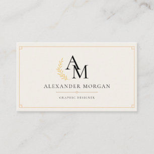 Gold Monogramm Minimalist Modern Professionell Ges Visitenkarte