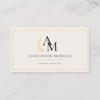 Gold Monogramm Minimalist Modern Professionell Ges Visitenkarte
