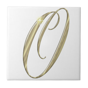 Gold-Monogramm-O-Initialen Fliese