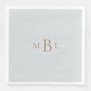 Gold-Monogramm Staubblau Elegante Hochzeit  Serviette