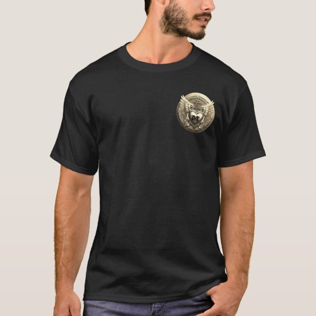 Gold Monogramm Vorlage  T-Shirt (Vorderseite)