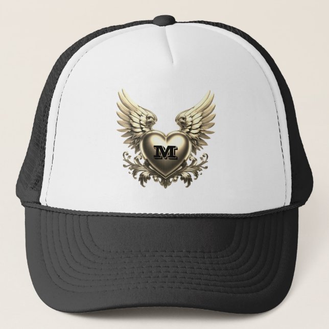 Gold Monogramm Vorlage  Truckerkappe (Vorderseite)