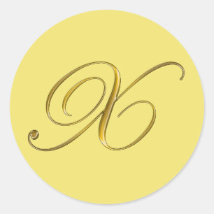 Gold Monogramm X Umschlag Siegel Etikett Aufkleber