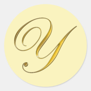 Gold Monogramm Y-Umschlag-Siegel-Etikett-Aufkleber Runder Aufkleber