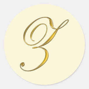 Gold Monogramm Z Umschlag Siegel Etikett Aufkleber