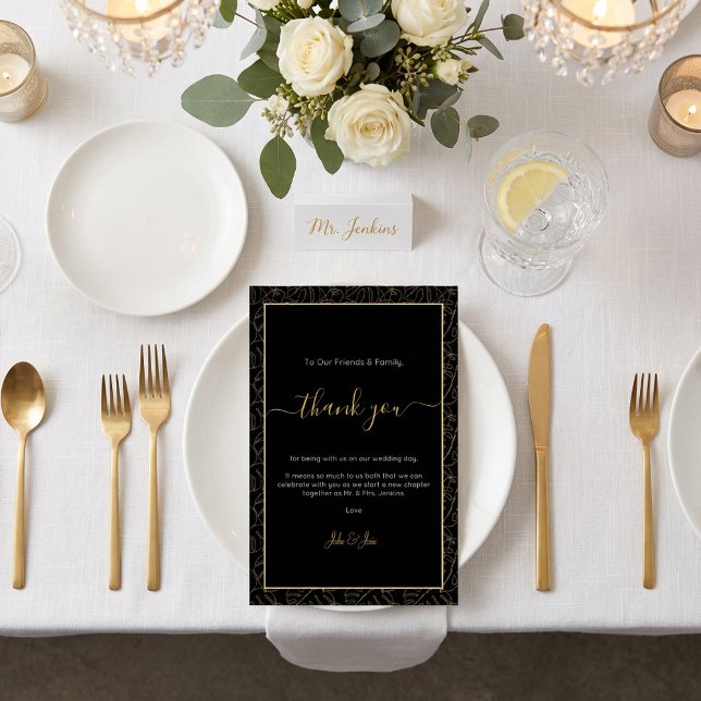 Gold Monstera Blatt Hochzeit danke Ihnen Table Car (Gold monstera leaf Wedding thank you Table Card.)