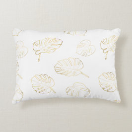 Gold Monstera Leaf Throw Kissen