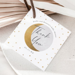 Gold Moon and Stars Baby Dusche Vielen Dank Geschenkanhänger