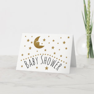 Gold Moon and Stars Baby Shower Einladung