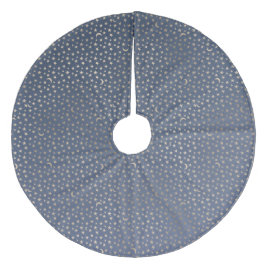 Gold Moon and Stars Night Sky Fleece Weihnachtsbaumdecke