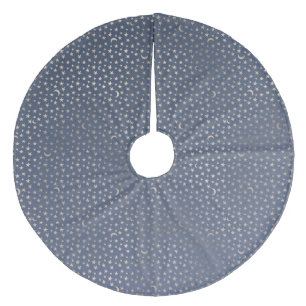 Gold Moon and Stars Night Sky Fleece Weihnachtsbaumdecke