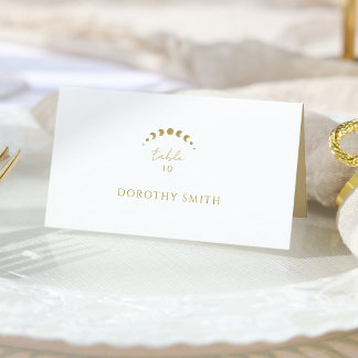 Gold Moon Celestial Wedding Platzkarte