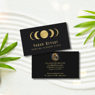 Gold Moon Phases Astrogoly Visitenkarte