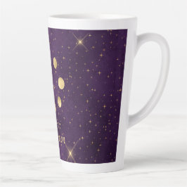 Gold Moon Phasing Lila Stars Personalisiert Milchtasse