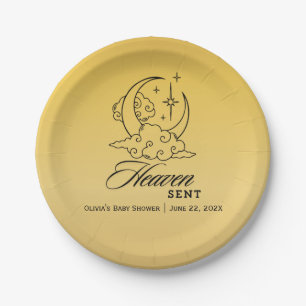 Gold Moon Stars Sent Baby Dusche Pappteller
