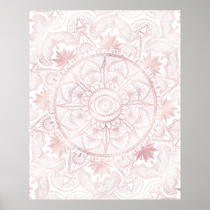 Gold Moon Sun Mandala Celestial Design Poster