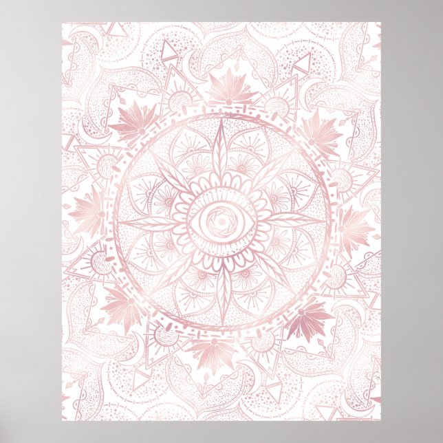 Gold Moon Sun Mandala Celestial Design Poster (Vorne)