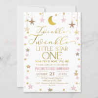 Gold Moon Twinkle Little Star 1. Geburtstag