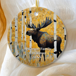 Gold Moose Keramik Ornament