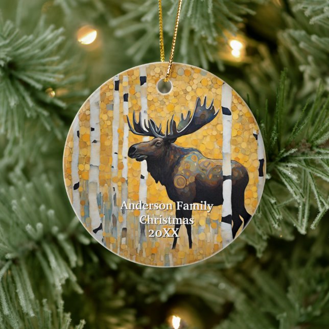 Gold Moose Keramik Ornament (Baum)