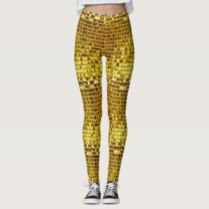 Gold Mosaic Tiles Elegant Moderner Luxus Leggings