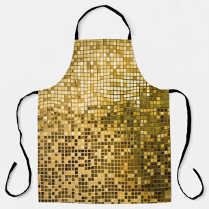 Gold Mosaik: Quadrat Fliesen Textur. Schürze
