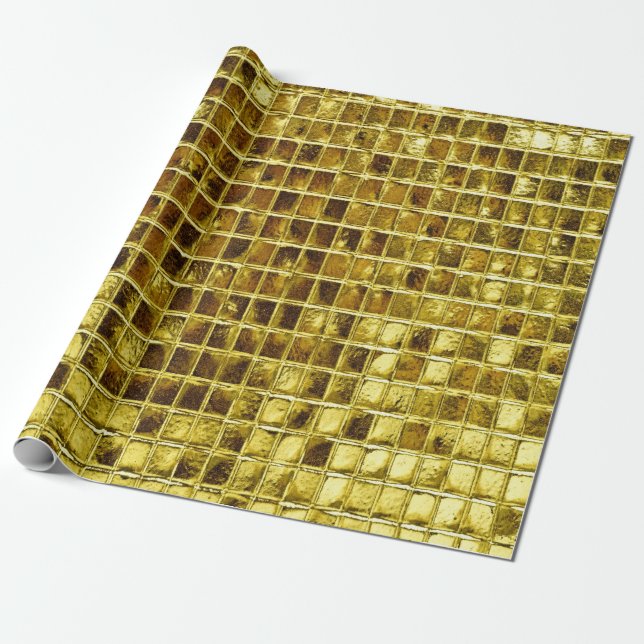 Gold Mosaik Tiles Elegantes Modernes Design Geschenkpapier (Ungerollt)