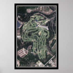 Gold Mountain Golf Club Washington Satellite Karte Poster