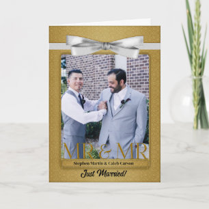 Gold Mr. & Mr. Gay Wedding Reception Einladung