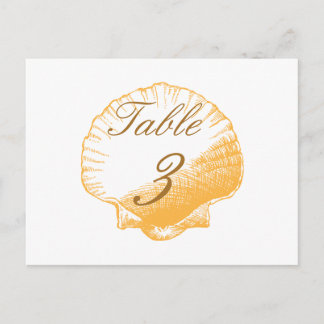Gold Muscheln Beach Hochzeiten Tischnummer Cards