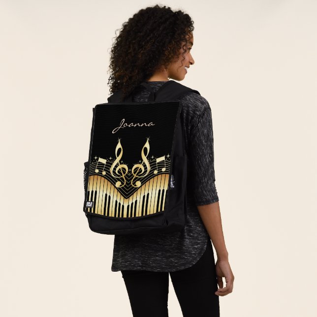 Gold Music Keyboard Rucksack (Ausgewaschen)
