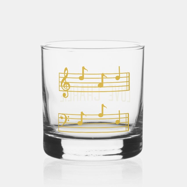 GOLD MUSIC LOVER VATER GIFT PIANO MUSIKANISCHE NOT WHISKYGLAS (Vorderseite)