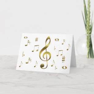 Gold Musical Notes Card Karte