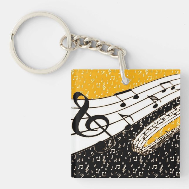 Gold-Musik Schlüsselanhänger (Vorderseite)