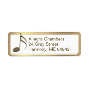 Gold Musiknote Gold Gradient Rücksendeadresse Labe