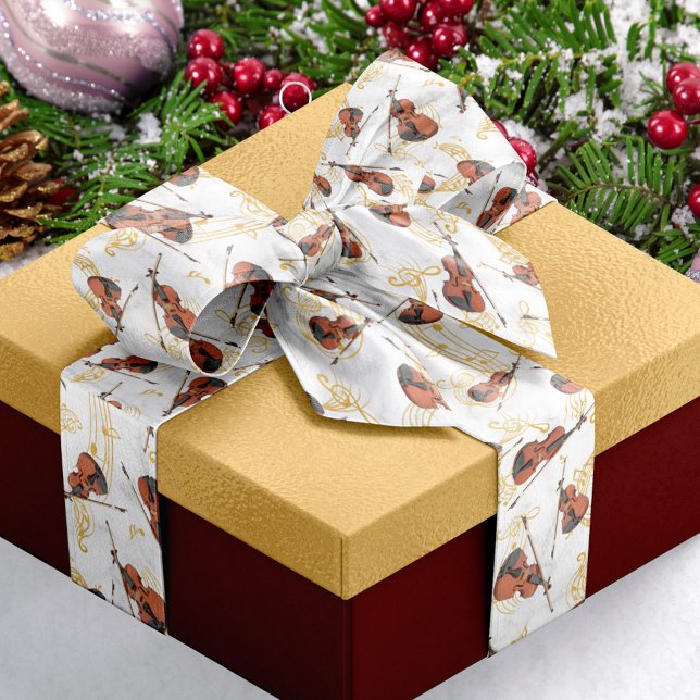 Gold-Musiknoten mit Violinen Satinband (Von Creator hochgeladen)