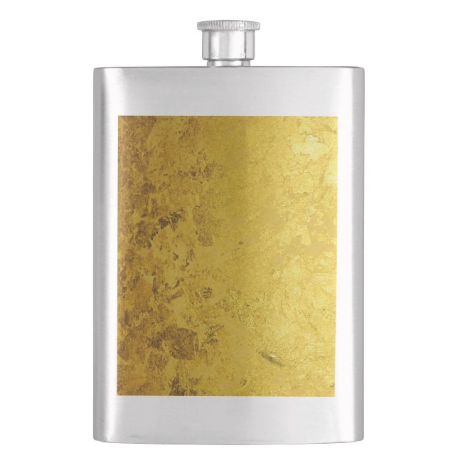 GOLD-Muster / Blattgold Flachmann (Vorderseite)